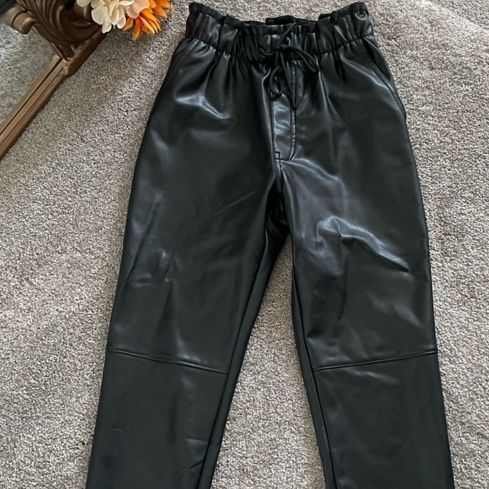 Abercrombie and Fitch faux leather joggers
